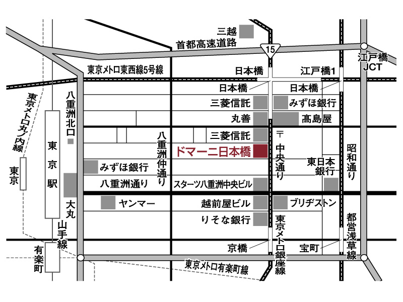 ドマーニ日本橋ショールーム　地図