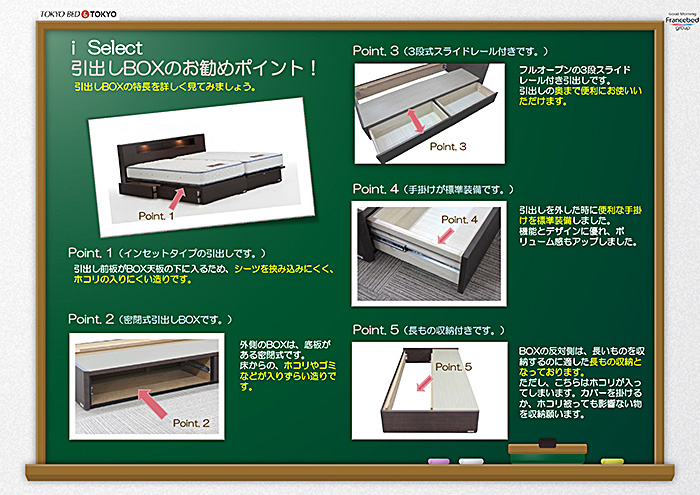 東京ベッド　i-Select イージーオーダーベッドフレーム 引き出し収納ベッド